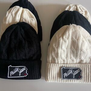 Black and Cream Beanie winter hats for Philly fans
